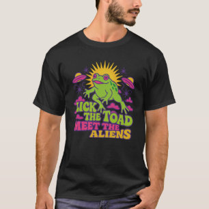 Camiseta Lick o sapo encontra os Aliens OVNI Sapo engraçado