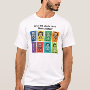 Camiseta Lições de História Negra Gráficos Inspiradores