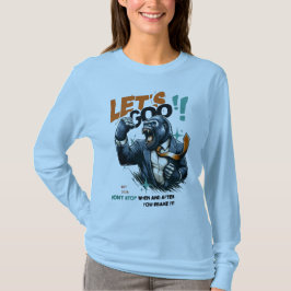 CAMISETA LIÇÕES DE ROUPA DE MANGA LONGA PARA MULHERES VAMOS