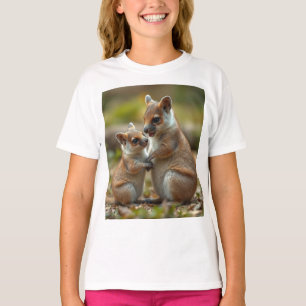 Camiseta Liçoes De Vida De Quokka Mãe E Bebê,