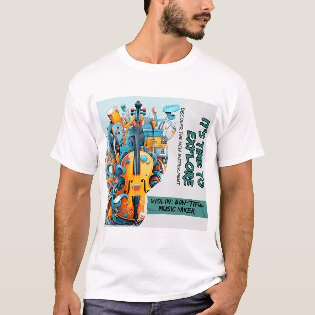 Camiseta Lições musicais de instrumentos musicais violinos (Frente)
