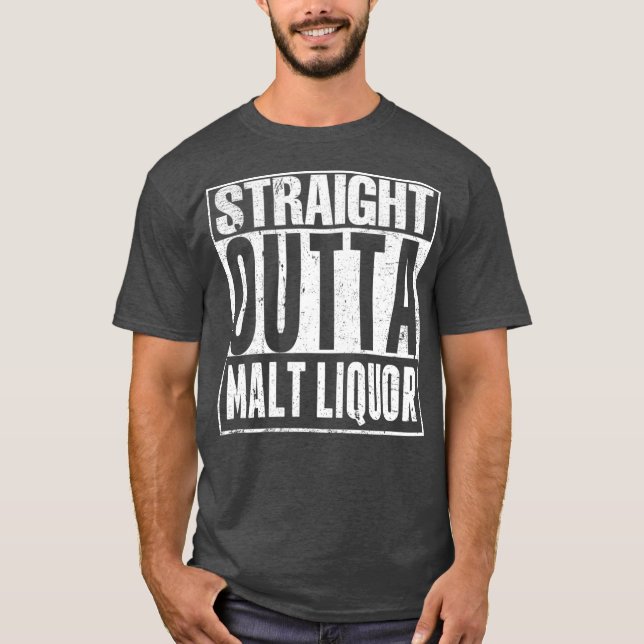 Camiseta licor de malte de hetero 40 onças engraçado (Frente)