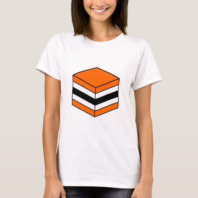 Camiseta Licorice All Sorice - Laranja, Branco e Preto (Frente)