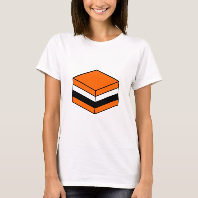 Camiseta Licorice All Sorice - Laranja, Branco e Preto (Frente)