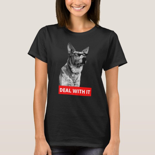 Camiseta Lidar Com Isso Com Um Cão-De-Obra Australiano (Frente)