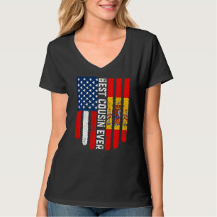 Camiseta Líder Americano de Bandeira e Espanha Melhor Primo