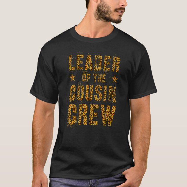 Camiseta Líder Da Tripulação Prima Leopard Imprime Avó (Frente)