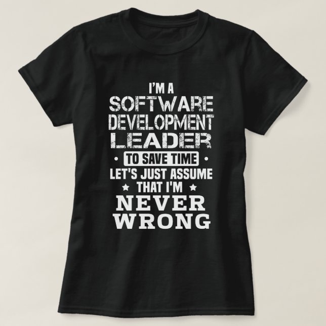 Camiseta Líder de desenvolvimento de software (Frente do Design)