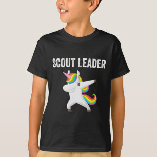 Camiseta Líder de escoteiro Dabbing Unicorn Engraçado escoc