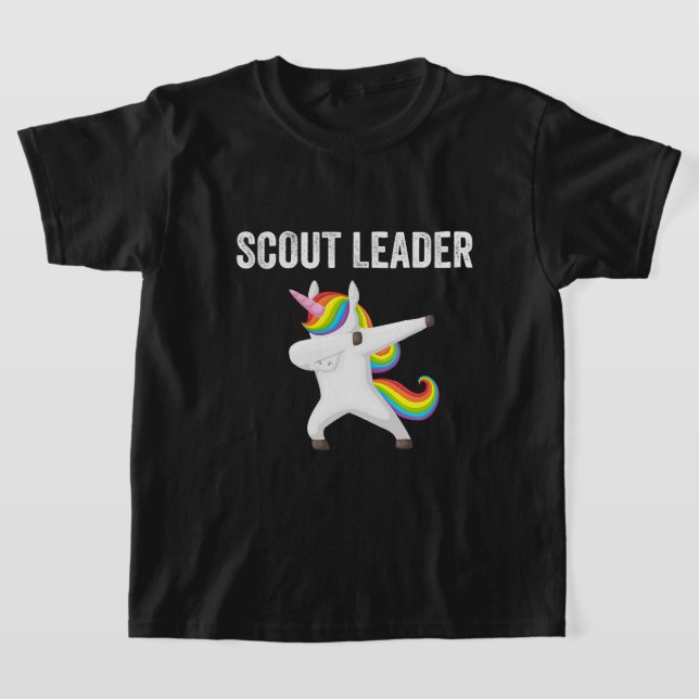 Camiseta Líder de escoteiro Dabbing Unicorn Engraçado escoc (Postura )