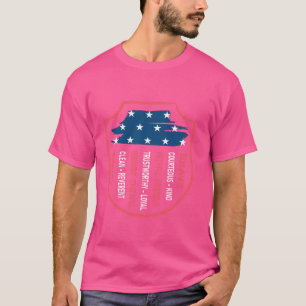 Camiseta Líder de escoteiro Engraçado Acampamento Camo Amér