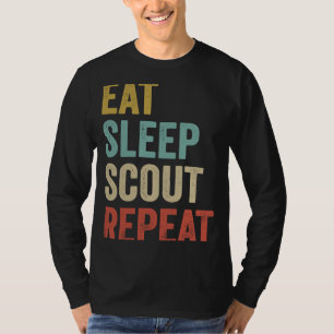 Camiseta Líder de Escotismo Retro Comer Dormir Escoteiro