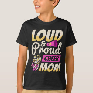Camiseta Líder de torcida, orgulhosa e barulhenta, mãe de l