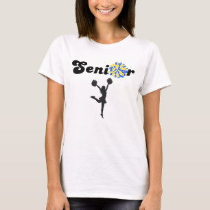 Camiseta Líder de Torcida Sênior de Dois Lados Azul e Amare