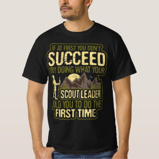 Camiseta Líder Engraçado De Escoteiros Acampando Menino Seg