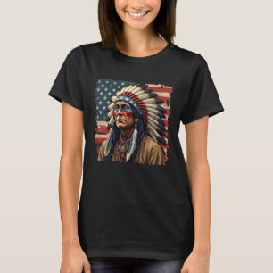 Camiseta Líder Indiano Patriótico Americano