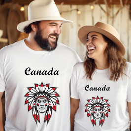 Camiseta Líder Indígena Colorido Americano Nativo do Canadá