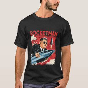 Camiseta Líder norte-coreano Kim Jong Un Rocketman Engraçad