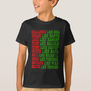 Camiseta Líderes de Energia Preta do Orgulho do Mês de Hist