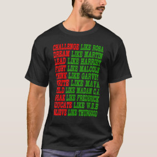 Camiseta Líderes de Energia Preta do Orgulho do Mês de Hist