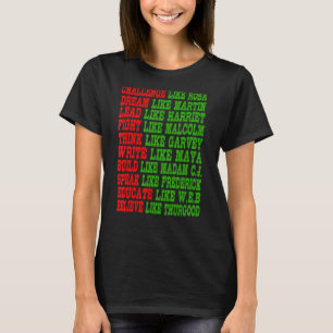 Camiseta Líderes de Energia Preta do Orgulho do Mês de Hist