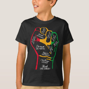 Camiseta Líderes Negros Inspiradores Punho Poderoso Mão Mês