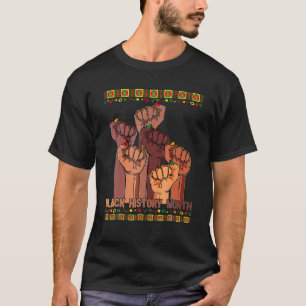 Camiseta Líderes Negros Inspiradores Punho Poderoso Mão Mês