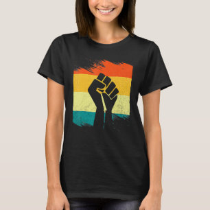 Camiseta Líderes Negros Inspiradores Punho Poderoso Mão Mês