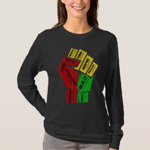Camiseta Líderes Negros Inspiradores Punho Poderoso Mão Mês
