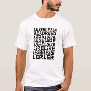 Camiseta Lido em 8 idiomas Lino Impressão T-Shirt