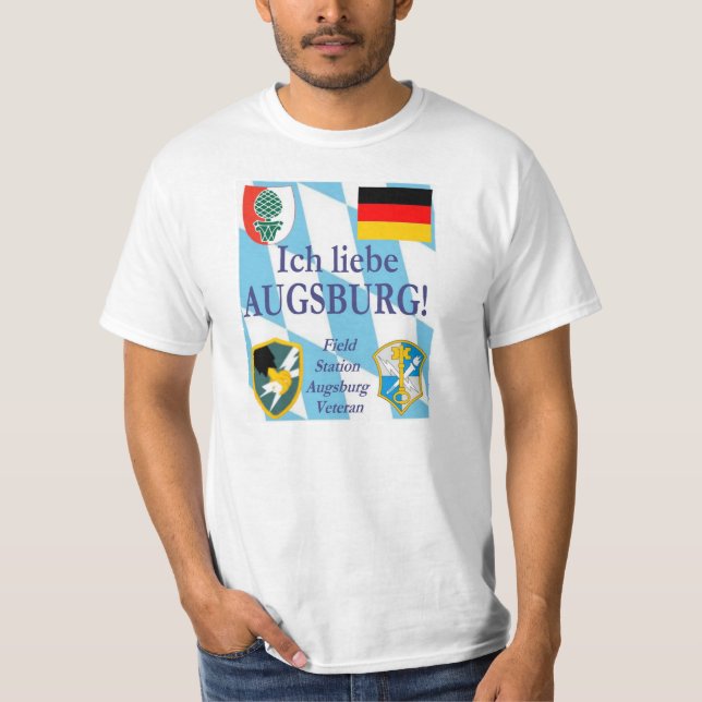 Camiseta Liebe Augsburg de Ich!  Eu amo Augsburg! (Frente)