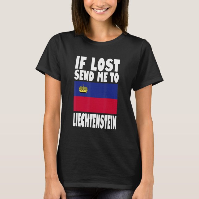 Camiseta Liechtenstein Flag Design  If lost send me to Liec (Frente)