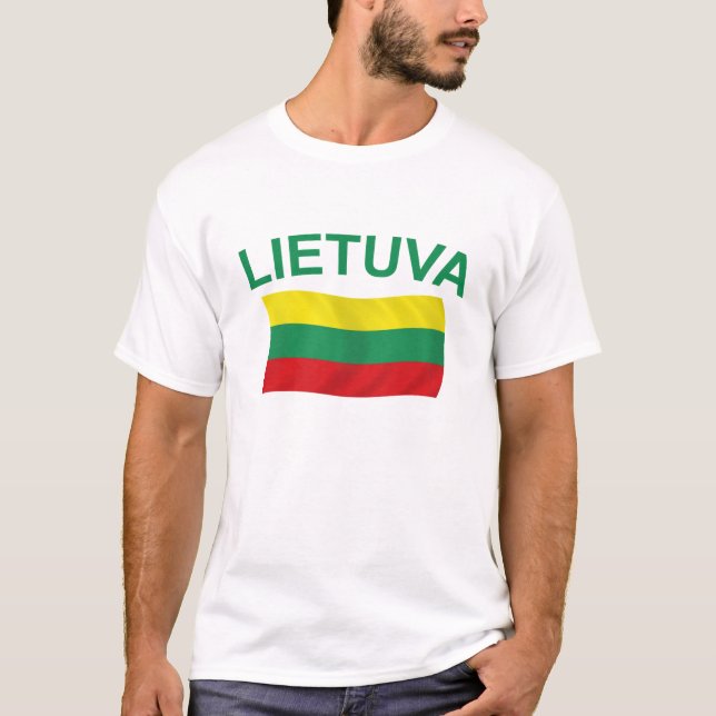 Camiseta Lietuva (Lithuania) litros verdes (Frente)