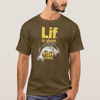 Camiseta Lif. É Curto. Peixe longo.