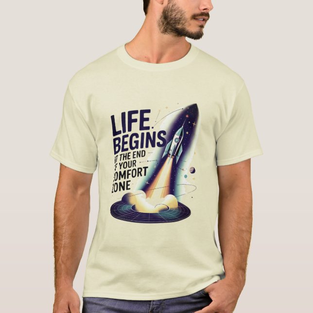 CAMISETA LIFE BEGINS AT THE END OF YOUR COMFORT ZONE D02 (Frente)