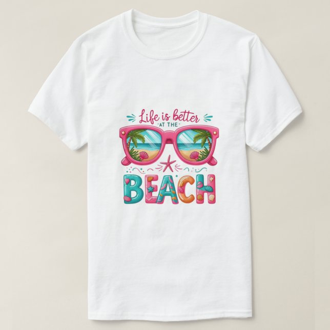 Camiseta Life Better Beach  (Frente do Design)