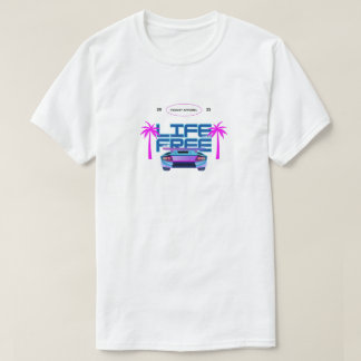 Camiseta Life Free Neon Retro Car T-Shirt | Aesthetic Palm 