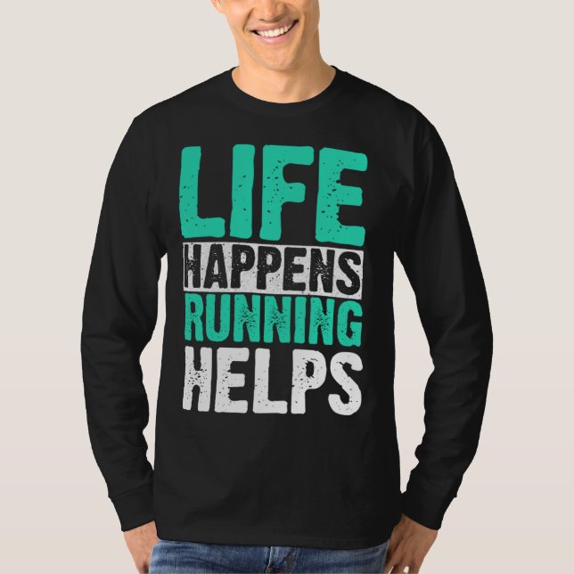 Camiseta Life Happens Running Helps Runner (Frente)