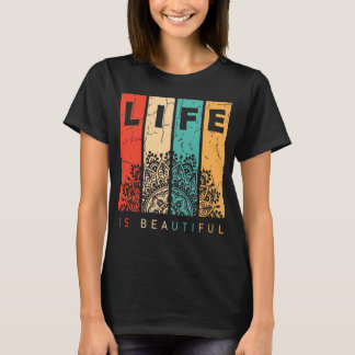 Camiseta Life Is Beautiful Mandala Colorful Positive Vibes