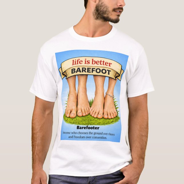 Camiseta Life is better barefoot (Frente)
