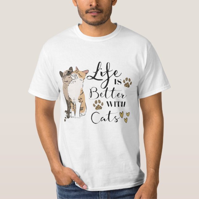 Camiseta Life Is Better With Cats Better Together 🐱🐱 Purr (Frente)