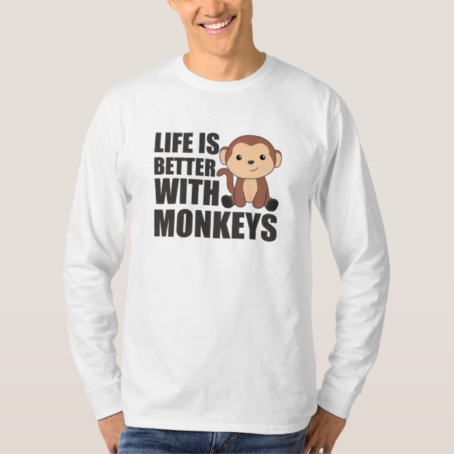Camiseta Life Is Better With Monkeys - Sweet Monkey (Frente)