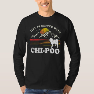 Camiseta Life Melhor Chi Poo Vintage Cachorro Mãe Pai