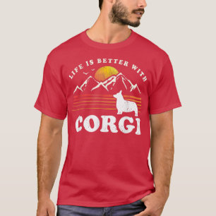 Camiseta Life Melhor Corgi Vintage Cachorro Mãe Pai