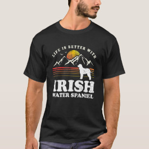 Camiseta Life Melhor Irish Water Spanel Vintage Cachorro Mã