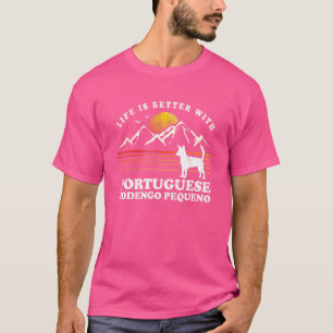 Camiseta Life Melhor Português Podengo Pequeno Cão Vintage