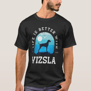 Camiseta Life Melhor Vizsla Vintage Blue Dog Pai