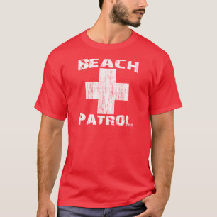 Camiseta Lifeguard branco afligido PATRULHA do logotipo da