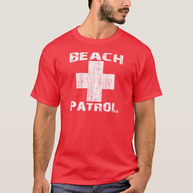 Camiseta Lifeguard branco afligido PATRULHA do logotipo da (Frente)