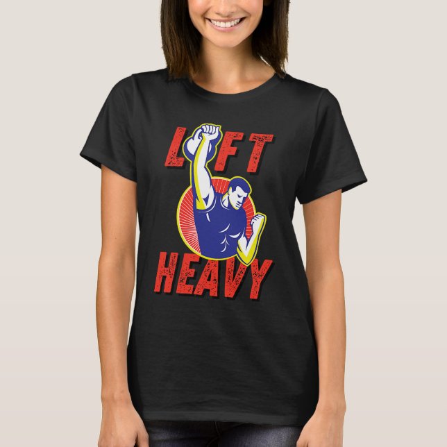 Camiseta Lift Heavy Kettlebell Workout Gym Weightlifting Fi (Frente)